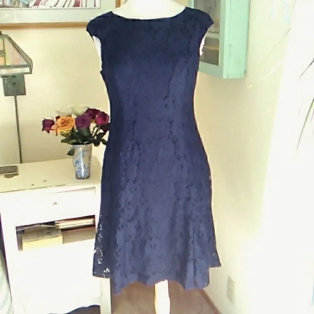 American Living Navy Blue Lace Dress